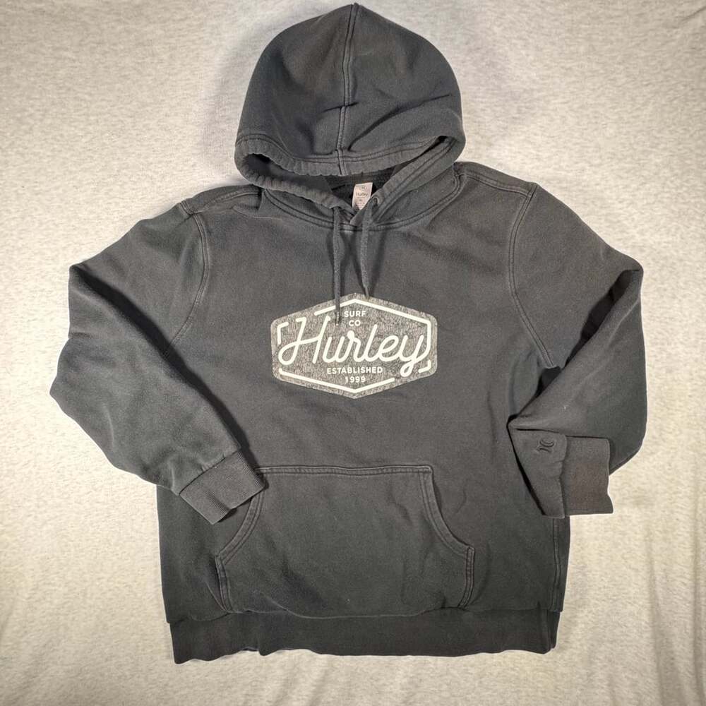 Hurley Hoodie Mens Small Pullover Sweatshirt Skateboarding Surfing 3D Raise Blk